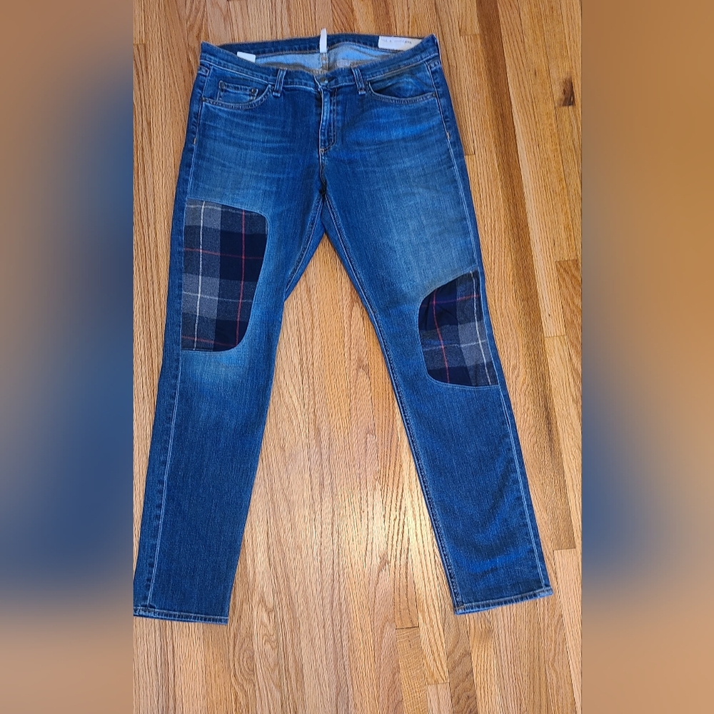 Unique Rag & Bone Plaid Patchwork Jeans - image 1
